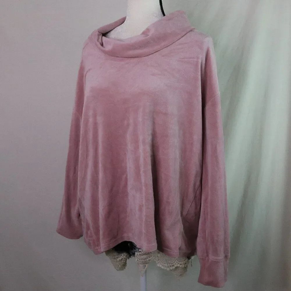 Jane and‎ Delancey | Velvet Cowl Neck Sweater XL